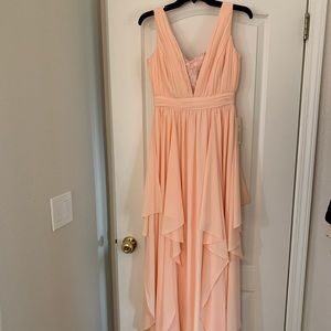 NWT A.Drea blush pink maxi chiffon dress